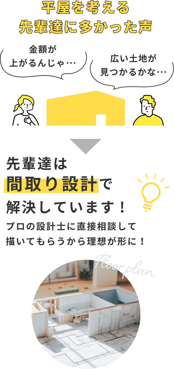 平屋を考える先輩達に多かった声